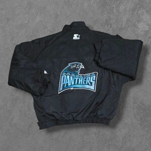 Vintage Starter NFL Carolina Panthers Men’s Pullover Puffer Jacket Black XL